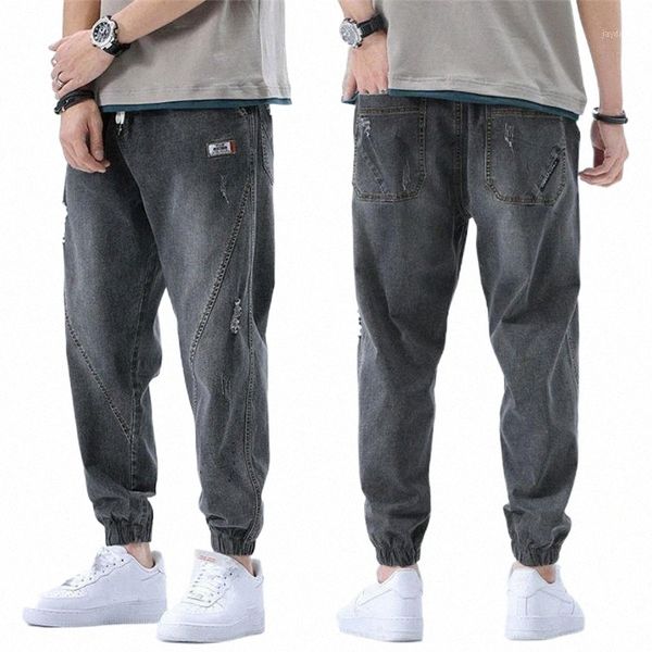 

jeans men 2021 new loose harem pants washed denim four season outdoor male streetwear fashion comfort trousers jeans para hombre1 94nj#, Blue