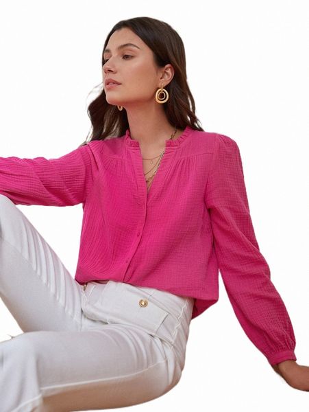 

frenchy solid button front shirt 318d#, White