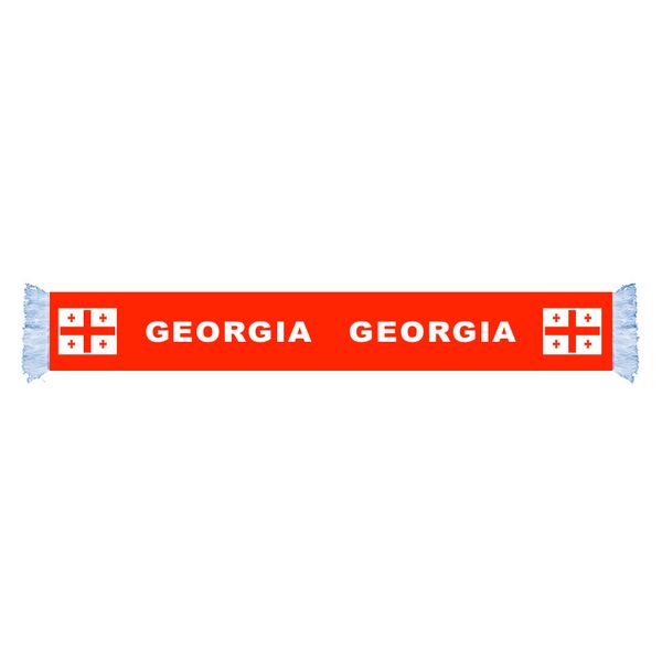 

georgia flag factory supply good price polyester satin scarf country nation football games fans scarf also can be customized