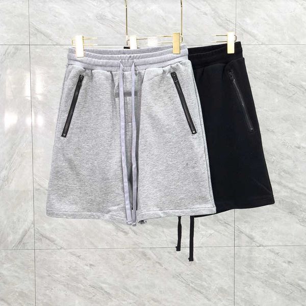 

2022 summer europe usa silica gel zip pocket shorts women men skateboard sweatshort cotton running middle pants jogging short, White;black
