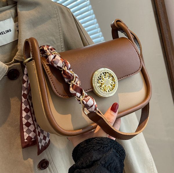 

luxury desiginer bags simple messenger bag mini silk scarf portable handbags fashion square handbag woman functional pack pu leather shoulde