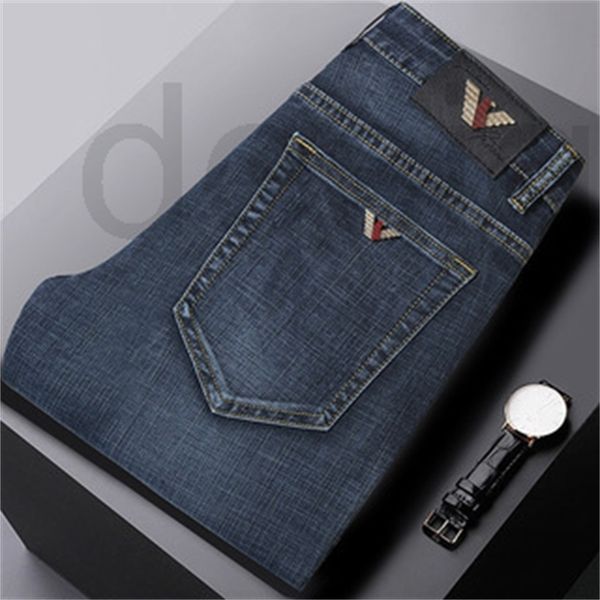 

men's jeans designer 2022 summer thin european fashion brand jeans men's elastic cotton casual blue pants crec