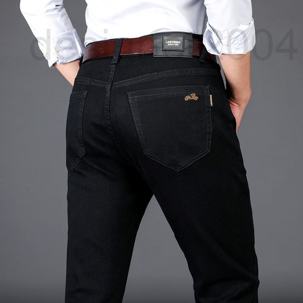 

men's jeans designer classic car spring new jeans men's straight tube loose elastic casual black yu2j, Blue