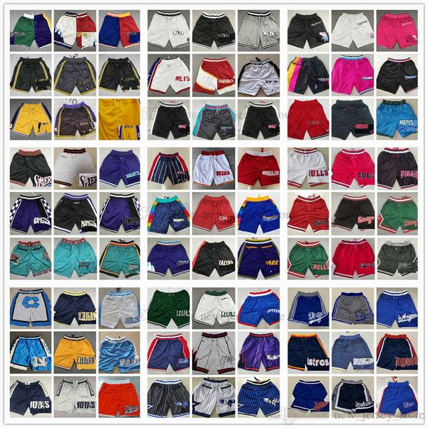 

stitched justdon basketball pocket shorts hip pop pant with pockets zipper sweatpants blue white black red green football baseball short man