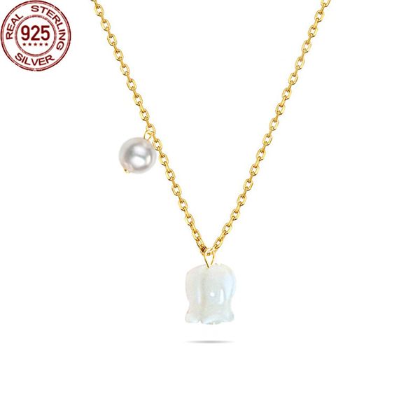 

925 silver cross beaded necklaces orchid jade pendant clavicle chain ornament minority design temperament gentle girlfriends gift