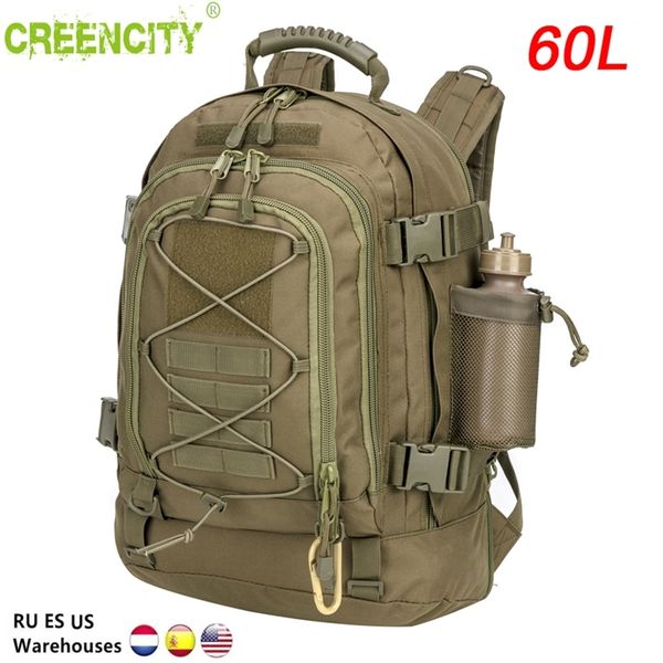 

60l men military tactical backpack molle army hiking climbing bag outdoor waterproof sports travel bags camping hunting rucksack 220818