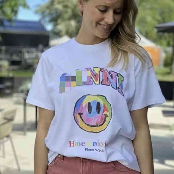 

women's hoodies sweatshirts small crowd spring and summer gu ailing same rainbow smiling face letter printed short sleeve star private, Black