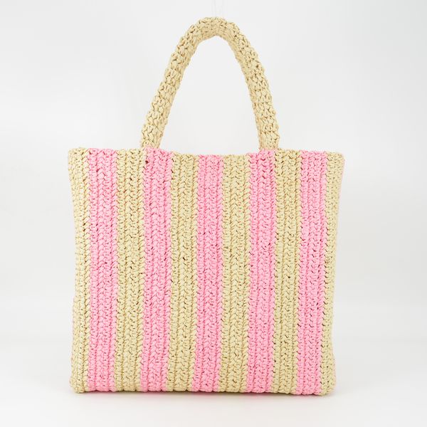 

designer brands hollow letters raffia straw tote bag fashion paper woven women shoulder summer beach handbag