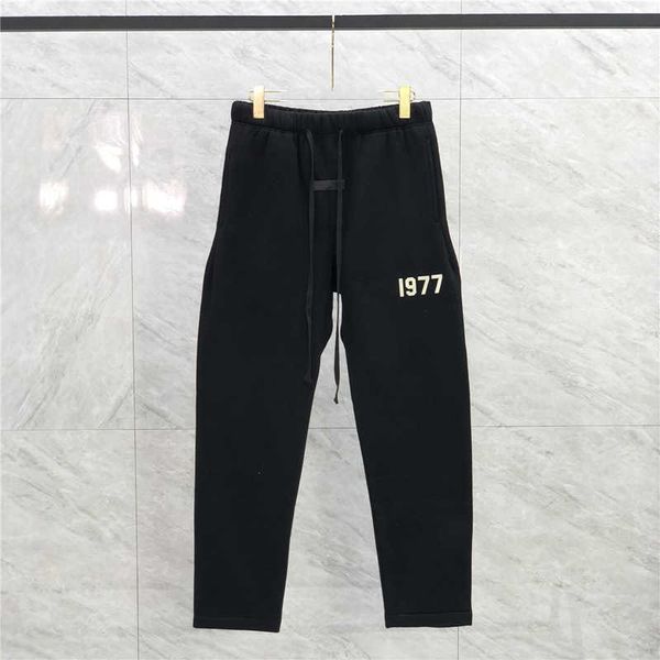 

22fw autumn winter fashion plus size pants men flocking plush straight pants, Black