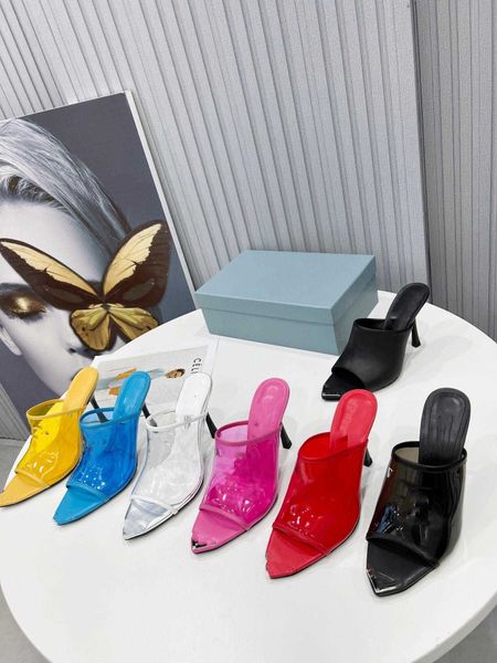 

elegant ladies pumps sandals pointed toe dress shoes flat crystal slippers high heels luxury women slippers open party eur size35-41, Black