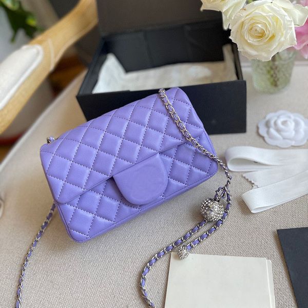 

women rhinestone silver chain designer bag classic flap quilted crossbody cosmetic shoulder bag