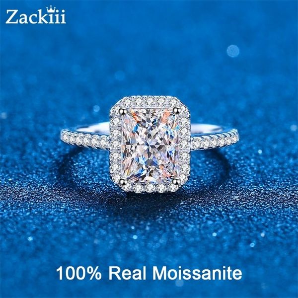 

certified radiant cut engagement ring 1ct 2ct colorless vvs diamond proposal rings sterling silver weddig band gifts 220818, Slivery;golden