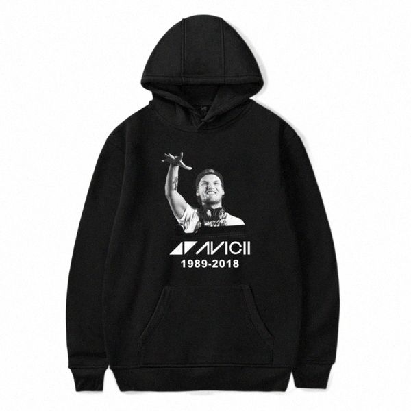 

men's hoodies & sweatshirts avicii hoodie men women fashion hip hop r.i.p streetwear sweatshirt boy harajuku i3pc#, Black