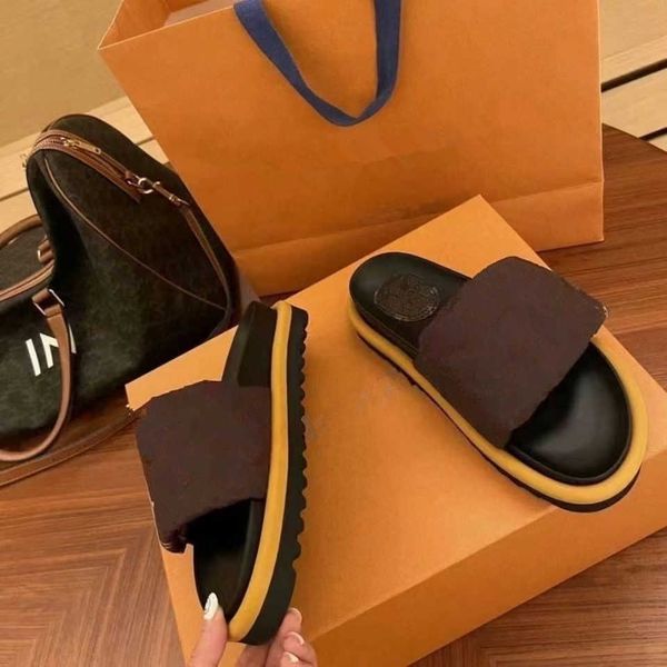 

women pool pillow comfort slipper lady nylon strap mule designer men leather sunset flat rubber outsole slide sandal, Black