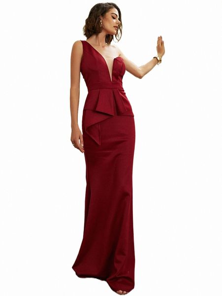 

missord one shoulder fold pleated mermaid hem formal dress h0rb#, Black;gray
