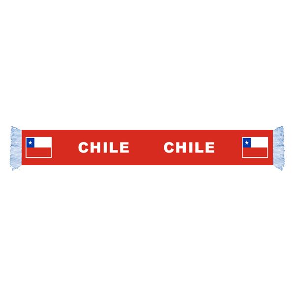 

chile flag factory supply good price polyester satin scarf country nation football games fans scarf also can be customized
