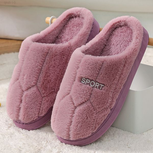 

women winter warm fur slippers couples house non-slip soft shoes men comfort flat heel home indoor bedroom zapatillas casa mujer y220818, Black