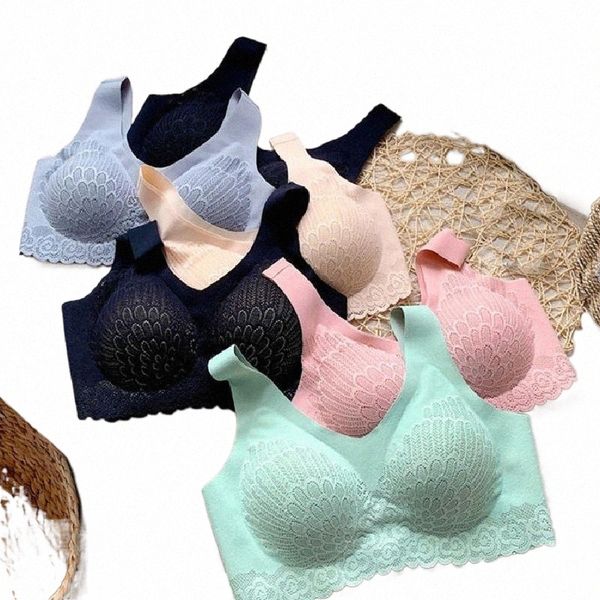 

women seamless bra comfort non-slip intimates underwear fashionable ladies corset breathable lingerie padded bralette p4xz#, Red;black