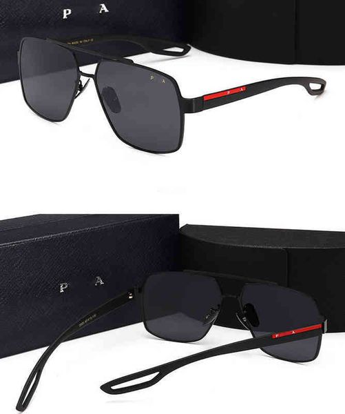 

designer prad sunglass cycle luxurious fashion new version large frame polarized mens and womens trend driving vintage baseball sport sun gl, White;black