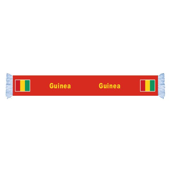 

guinea flag factory supply good price polyester satin scarf country nation football games fans scarf also can be customized