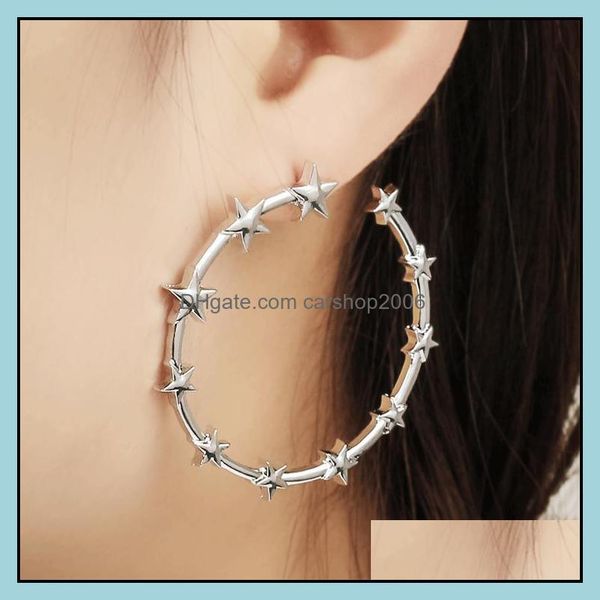 

hoop hie star earring romantic geometry hanging simple pentagram earrings brincos femme jewelry big drop delivery 2021 carshop2006 dhrrz, Golden;silver
