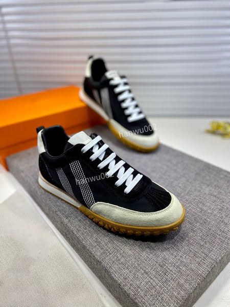 

2022 designers sneakers mens casual shoes technology knitted canvas calfskin sneaker low cut platform shoe leather trainers size38-44 hx2103, Black