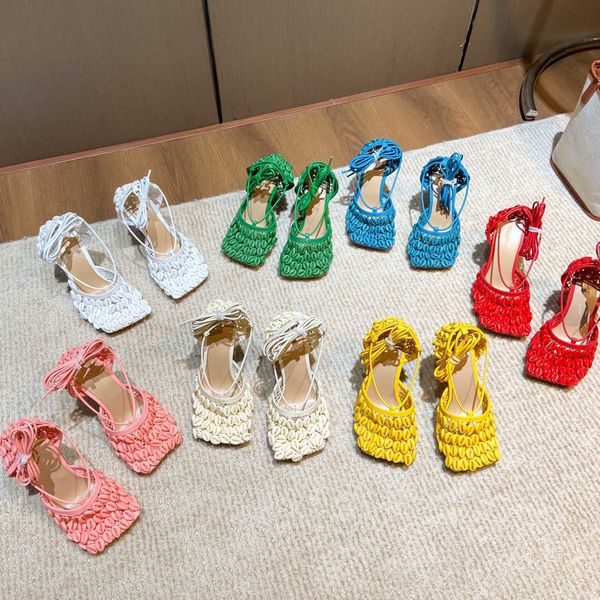 

classic women stretch shell hand embroidered mash leather sandals rubber mesh sandal slippers classic heels outsole size 35-41, Black