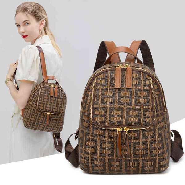 

multi purpose printed backpack 2022 new small commuter bag school bag travel women's purses