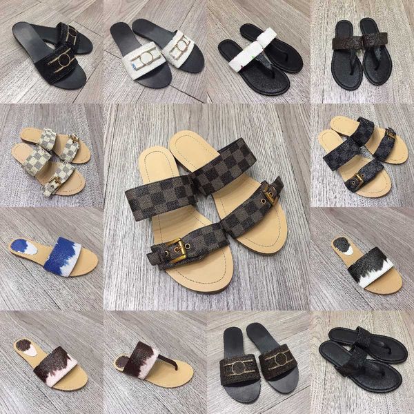

women's leather mules buckle double strap ring toe sandals slippers designer slide footbed sandal shoes beach party thong flip flops sl, Black