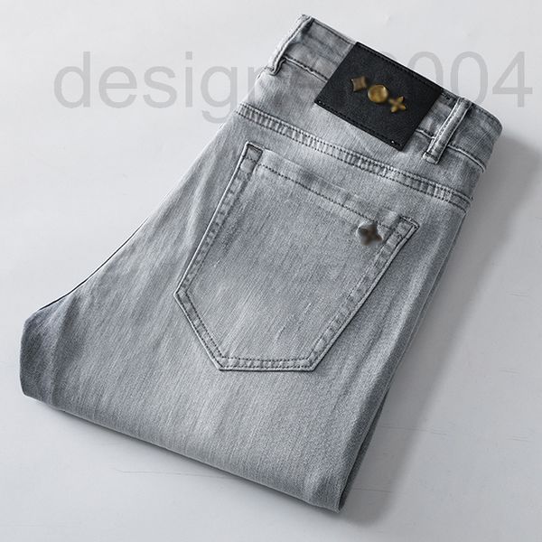 

men's jeans designer chao brand men's jeans youth korean version casual slim fit elastic cotton simple smoke grey trousers x0hb, Blue
