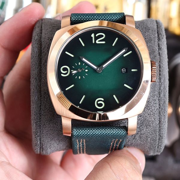 

watch mens watch luminous watch automatic mechanical watches canvas strap montre de luxe wristwatch for men 45mm, Slivery;brown