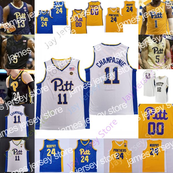 

2022 2022 pittsburgh panthers basketball jersey ncaa college john hugley william jeffress jr. femi odukale jamarius burton nate santos danie, Black;red