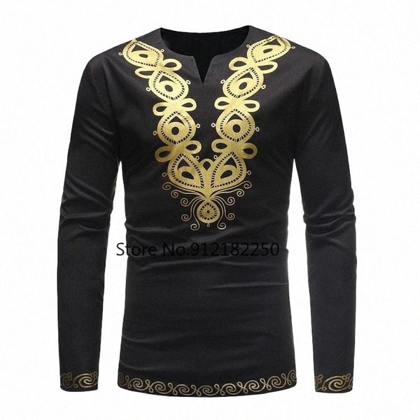 

ethnic clothing mens african dashiki print shirt luxury metallic floral v neck tee homme hip hop streetwear casual men clothes 3xl z3cd#, Red