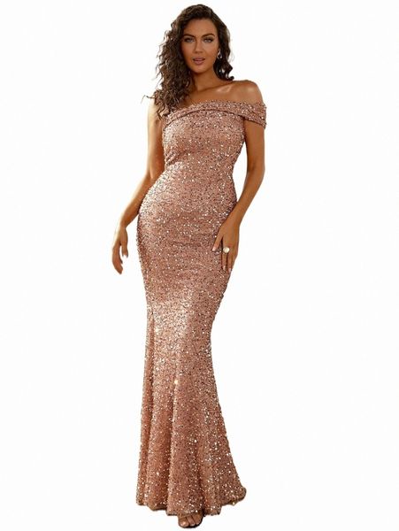 

missord one shoulder mermaid hem sequin formal dress q439#, Black;gray