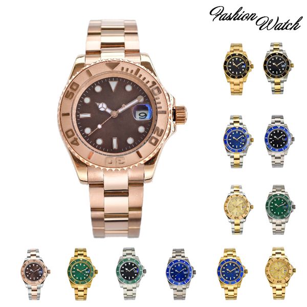 

designer watches glide lock luxury ceramic bezel sapphire men watch submersible mechanical automatic movement fashion watch day date waterpr, Slivery;brown