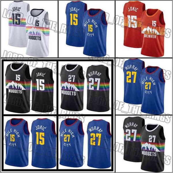 

basketball jersey denvers nugget 2021 2022 new atlantas hawk trae 11 young nikola jamal 27 murray 15 jokic spud 4 webb 0227, Black;red