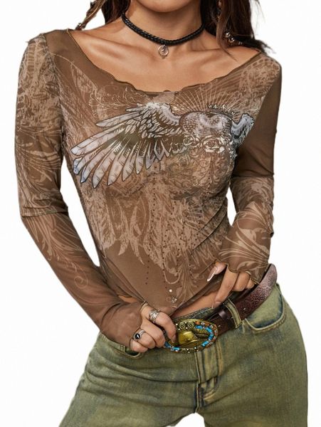 

floral & wing print lettuce trim 76l1#, White