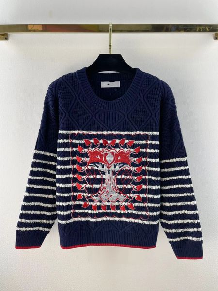 

2022 new autumn winter milan runway sweaters o neck long sleeve women's sweater high end jacquard designer sweater 0818-25, White;black