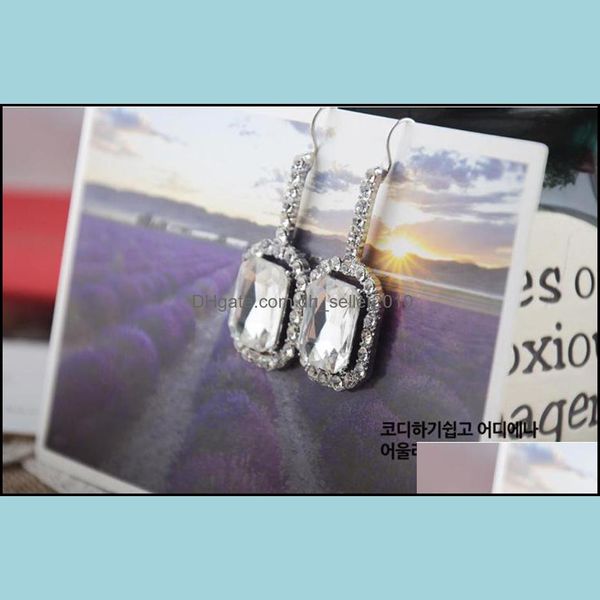 

dangle chandelier bohemian earrings for women jewelry fashion big crystal drop sier heart wedding delivery 2021 dhseller2010 dhnak, Silver