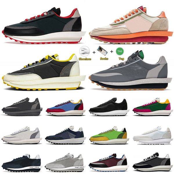 

2022 authentic ldv ld waffle ldwaffle mens women running shoes black white nylon smoke grey university red royal bright citron sports traine