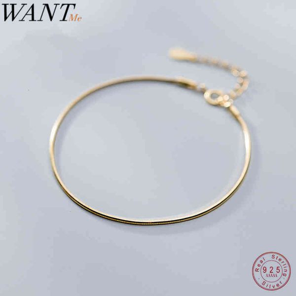

bangle designer wantme fashion minimalist golden snake bone chain charm bracelet for women real 925 sterling silver party wedding jewelry gi, Black