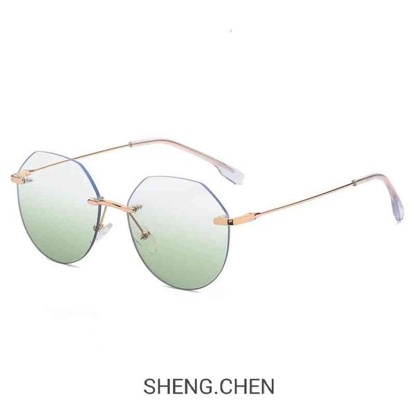 

sunglasses frameless cutting edge fashion gradient street pography uv resistant men's and women's sunglasses s31315 lafr, White;black