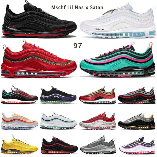 

men women running shoes mschf lil nas x satan triple black white steelers reflec