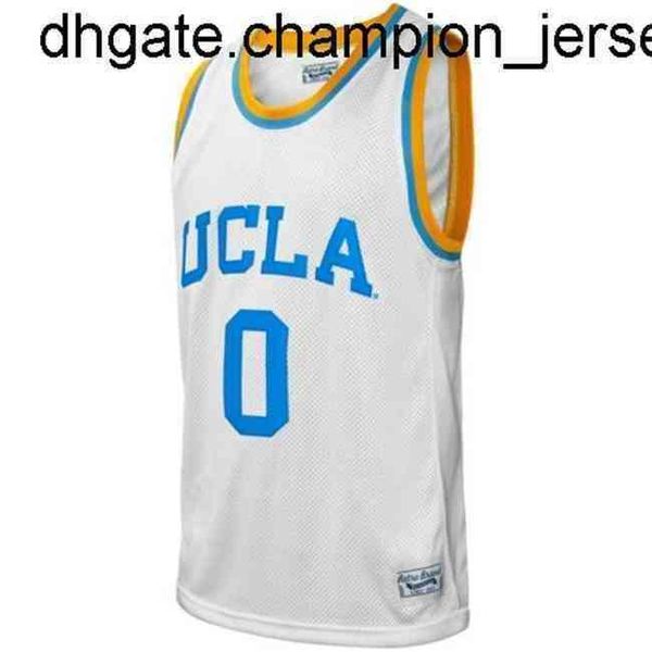 

new goods ucla bruins russell westbrook #0 retro brands men's white player jersey vest stitched basketball jerseys vest shirt, Black