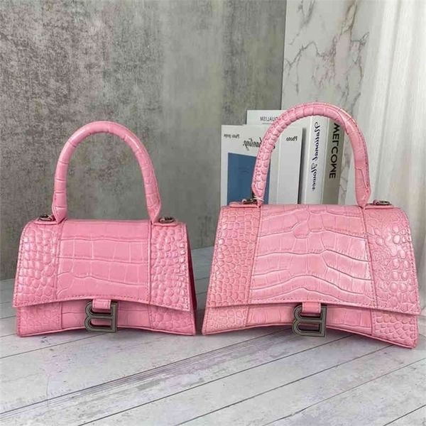 

2022 handbag bag balencaigabag designers fashion new b family high version women's crocodile pattern retro hourglass leather diagonal c