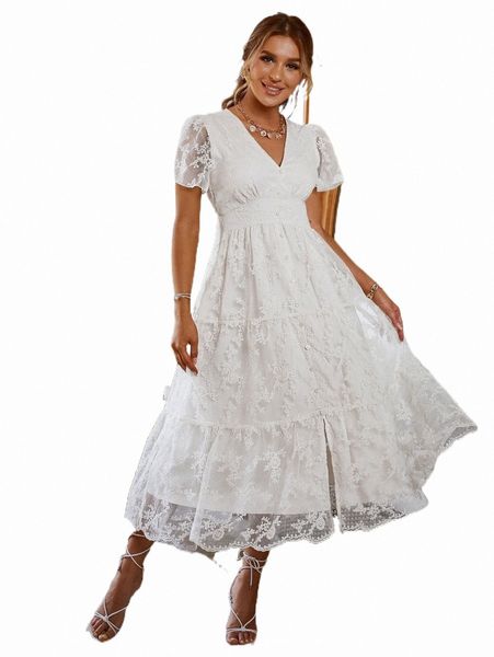 

simplee floral embroidery mesh overlay ruffle hem dress q7lx#, Black;gray