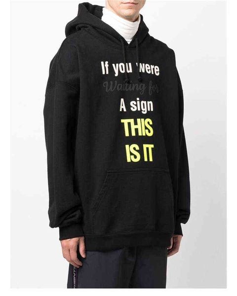 

designer hoodie for men and women correct version of the new autumn winter witteman events foaming letter slogan printed men's women&#0, Black