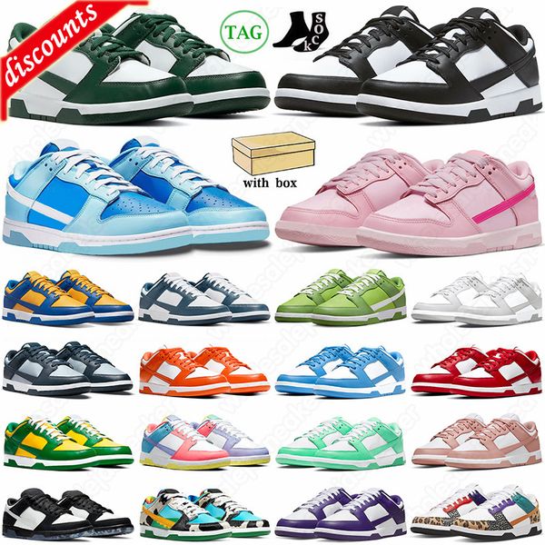 

with box casual shoes men women dunked unc triple pink panda orange sb dunks lows grey fog white black team green gai dunkes mens trainers