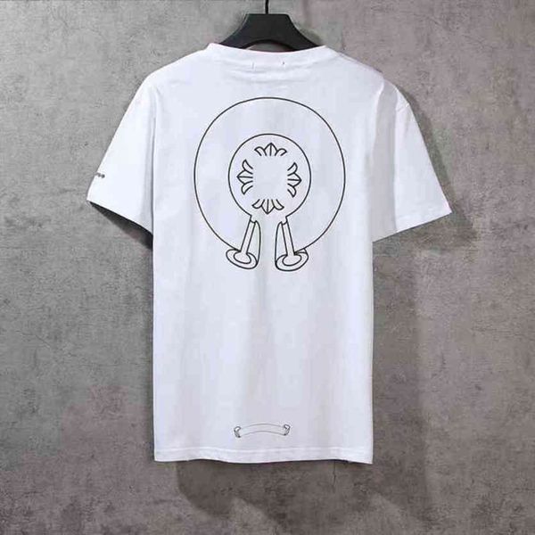 

brand luxury mens t shirts fashion ch men tees horseshoe cross designer tshirts summer classic man hip hop sweater sanskrit letter t-shirt, White;black
