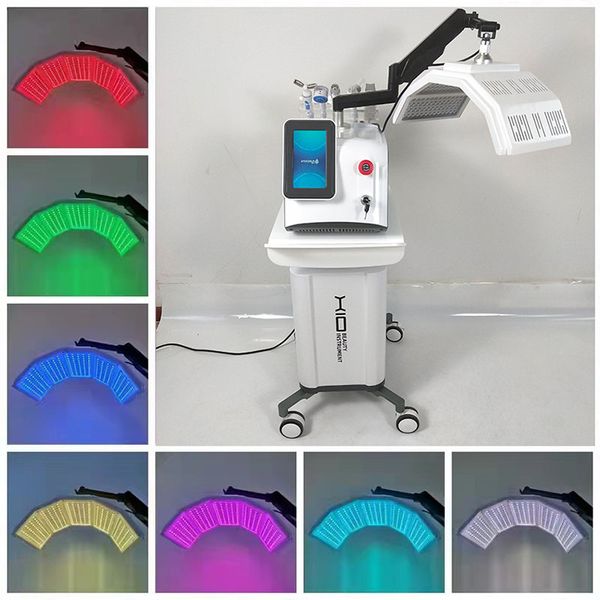 

new model 6 in 1 beauty machine 7 colors led light therapy pdt pn skin scrubber water oxygen jet peeling cooling rf bio face lifting facial